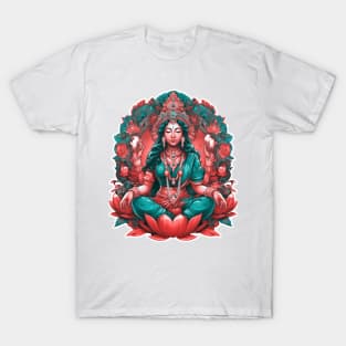 Divine Blessings: Lakshmi, the Goddess of Wealth T-Shirt